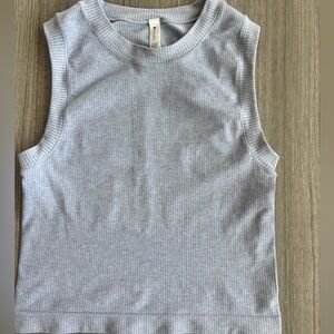 Athleta Ribbed Sleeveless Tank Top in Light Gray